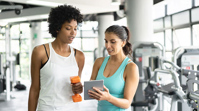 Woman working out at the gym